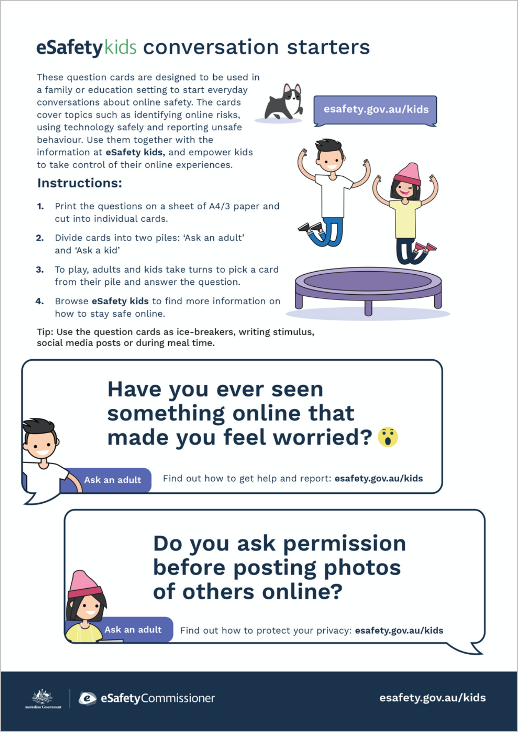 Online safety posters and conversation starters  eSafety Commissioner