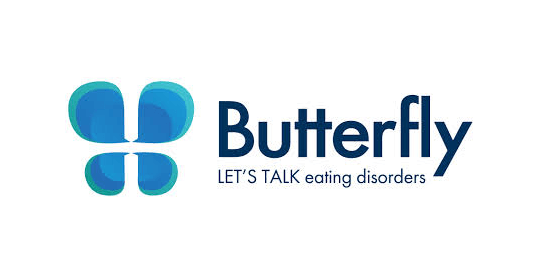 Butterfly Foundation logo. Tagline says, "Let's talk eating disorders".
