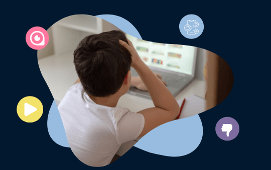 young person looking at computer screen