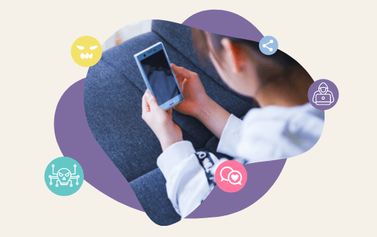 young person on mobile device looking at screen